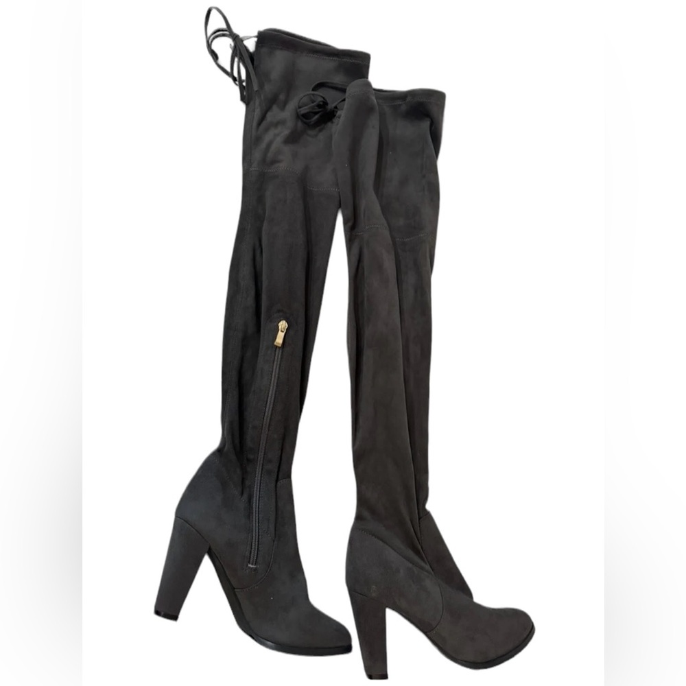 CATHERINE MALANDRINO‎ Sorcha faux suede gray OTK Boots  6